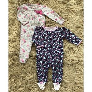 *Baby Girls 9mth Purple Long Sleeve Sleepers*